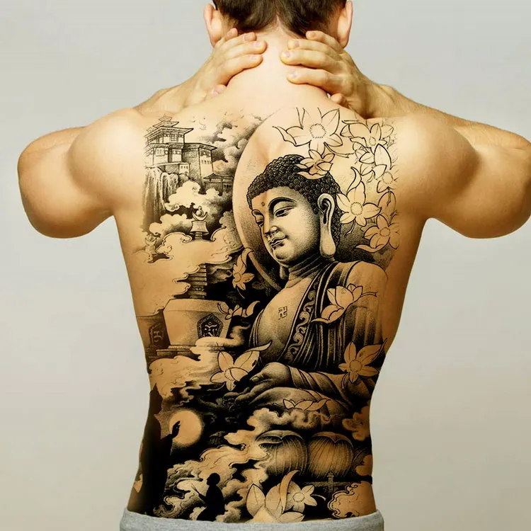 temporary men tattoos water transfer tattoo full back large tatoo fake dragon wings tattoo and body art sticker sexy decals big