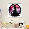 Witch And Cat Silhouette-11CT Stamped Cross Stitch 45*45cm/17.72*17.72in