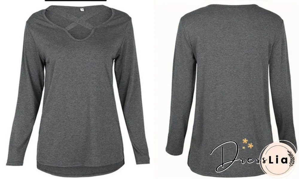 Women Spring Summer Fashion Long Sleeve Tops Black Casual Knitted Sweater Dresses Ladies Fashion Loose Mini Dress Pure Color Cotton Shirt Sexy Deep V-Neck Slim Fit Waist Bodycon Club Wear Knit Slit Party Robe Chic FemmeT-shirt