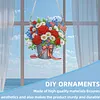Independence Day Bouquet DIY Acrylic Diamond Painting Hanging Kit Special Shape Crystal Rhinestone Art Pendants Single Side Drill for Adults Gift Home Wall Or Window Decor