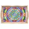 >SALE<Wooden Mandala 5D DIY Diamond Painting Serving Tray with Handle for Home Decor