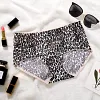 Ice silk seamless large size satin leopard print briefs