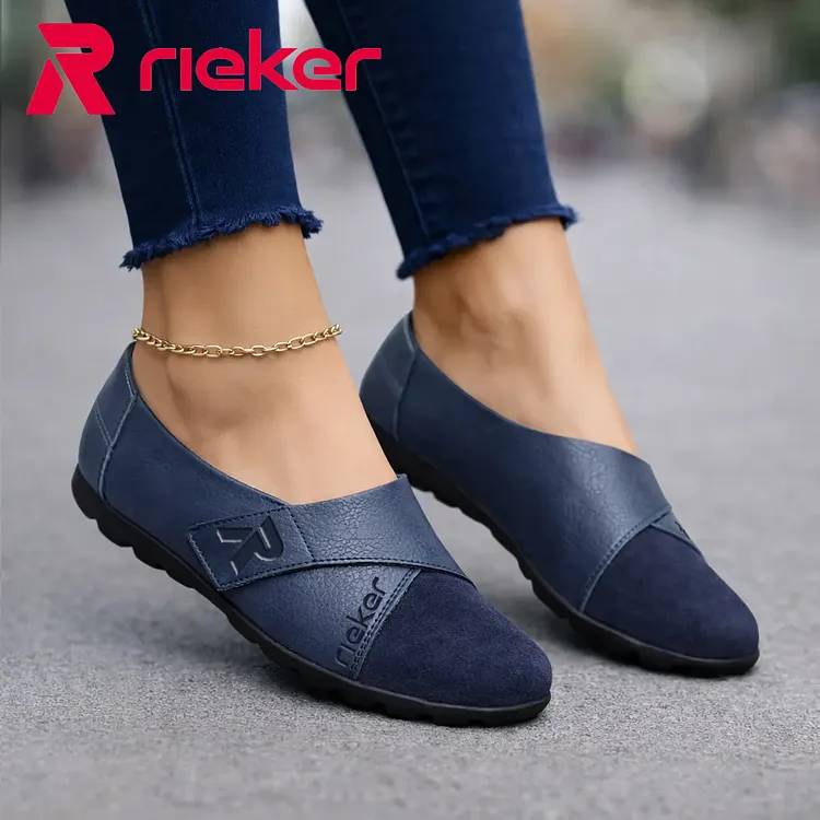 RIEKER&reg; Női Val&oacute;di Bőr K&eacute;nyelmes Beb&uacute;j&oacute;s Mokaszin