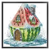 Watermelon House-11CT Stamped Cross Stitch 29*27cm/11.42*10.63in