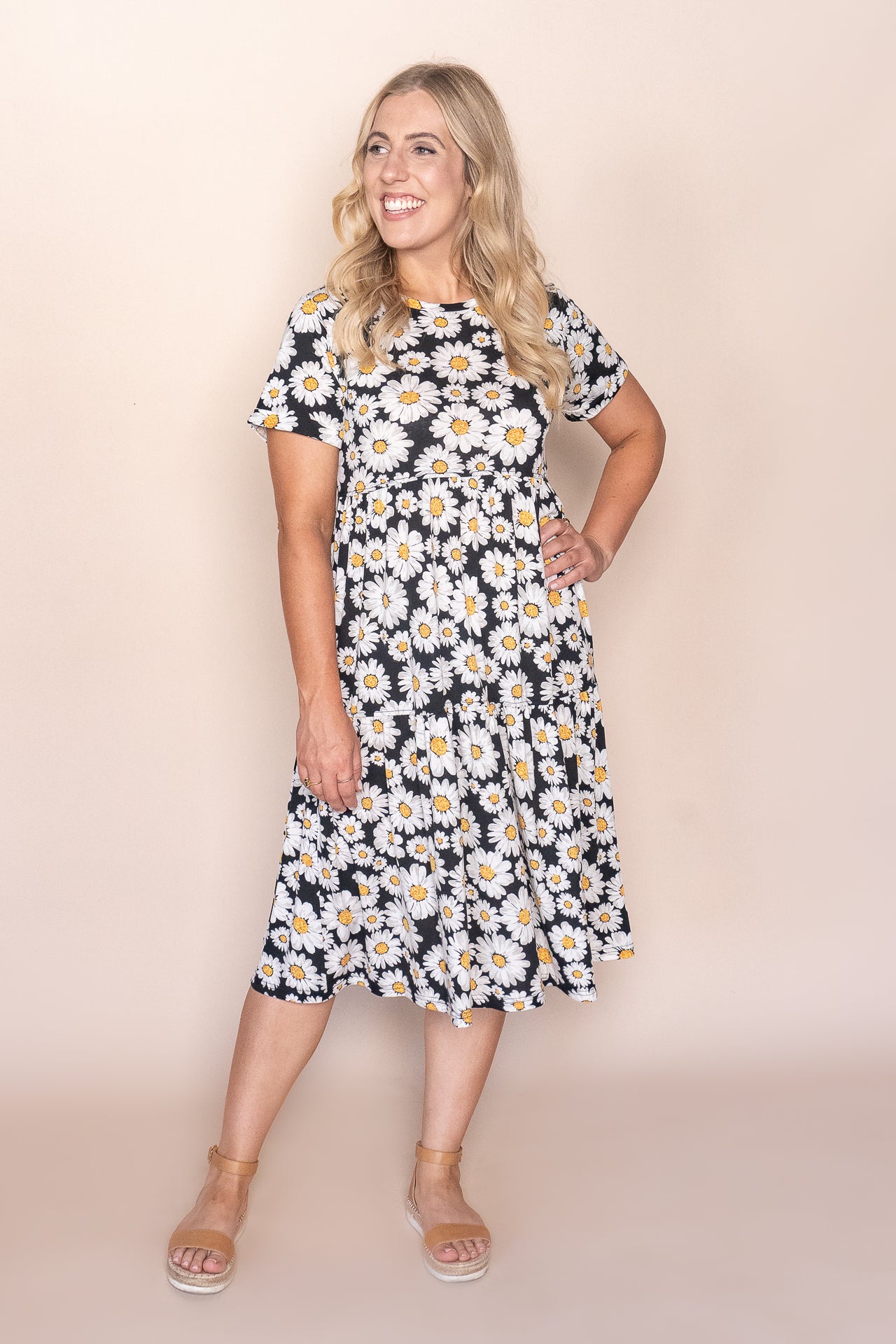 Debra Midi Dress in Black