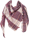 Women's Warm Woollen Scarf Triangle Shawls Winter Scarves Stripe Plaid Scarf