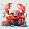 >SALE<Full Embroidery Eco-cotton Thread 14CT Printed Crab Cross Stitch Artwork 40x40cm
