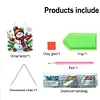 (US Local)Xmas Snowman Theme DIY Diamond Art Pendant Wall Door Decoration