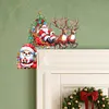 (US Local)DIY Xmas Diamond Painting Wooden Door Pendants Decoration for Feiend Gifts (Elk)