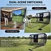 [US Local Warehouse] Golf Hitting Practice Net with 2 Side Barriers & Storage Bag 10x7ft Golf Hitting Aid Net Personal Driving Range for Backyard Driving Chipping Training Swing