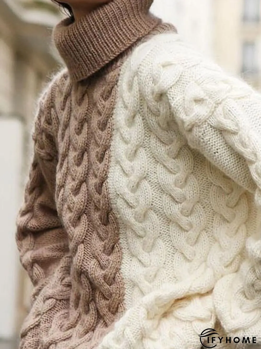 Casual Cotton-Blend Turtleneck Sweater | IFYHOME