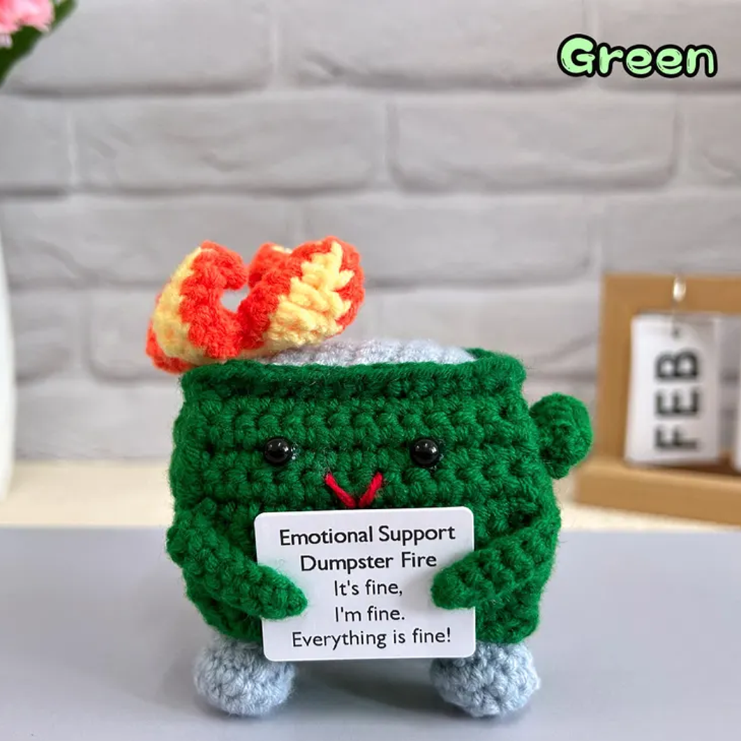 💖Handmade Crochet Dumpster Fire🎁Emotional Support Gift