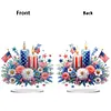 America Flag Acrylic Special Shape Independence Day Flower Candle Diamond Painting Desk Ornament Kit