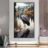 (Big Size)Heron  Lake-Full Round Diamond Painting 40*70CM