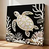 (25x25cm)DIY Pearl Painting Turtle Framed Handmade Pearl Material Art Kit Living Room Decor