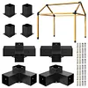 [US Local Warehouse] 2 Pack Shade Sail Poles 10FT Outdoor Sun Shade Poles 2.13in Diameter Heavy Duty Metal Post for Deck Patio Outside Backyard
