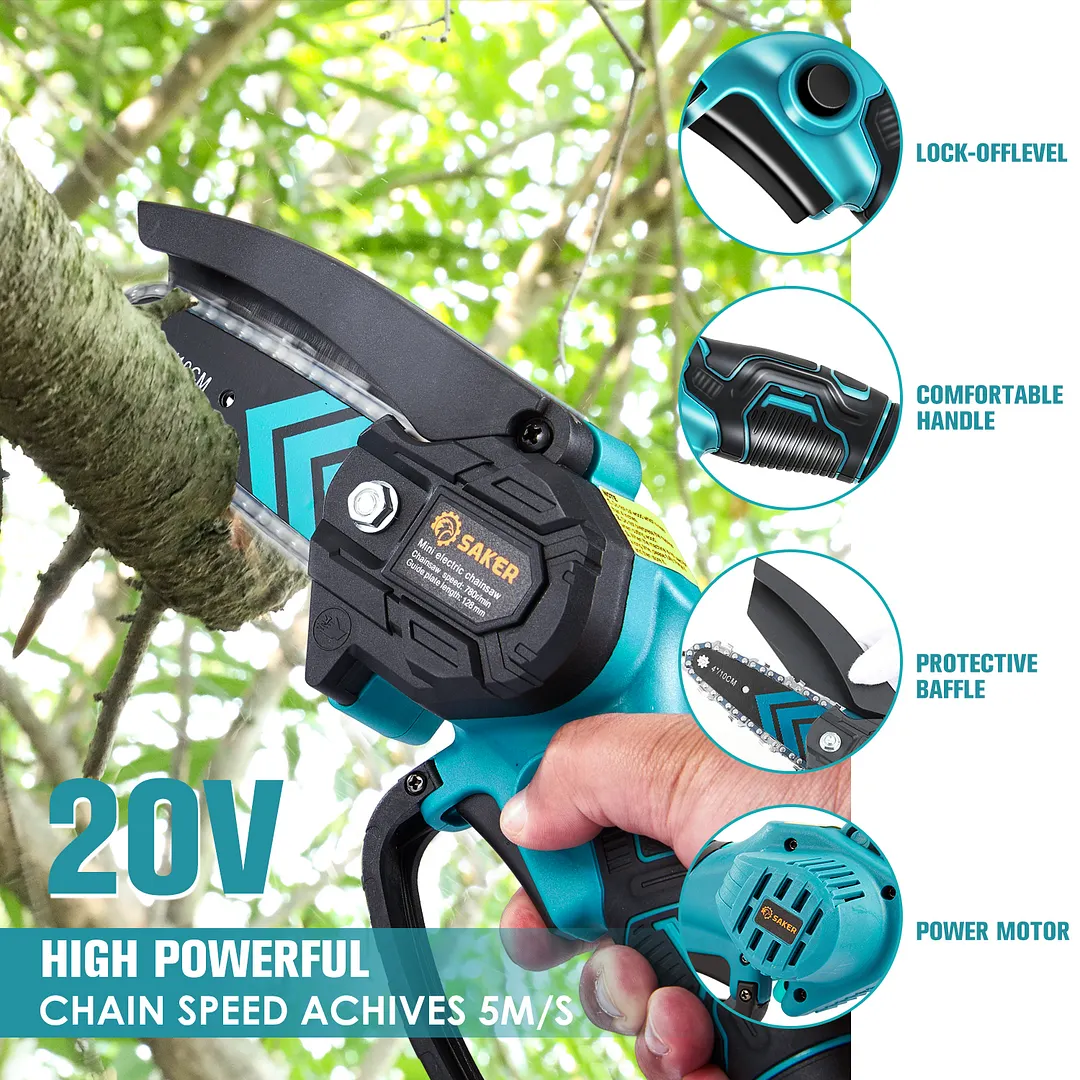 SAKER&reg; Mini Chainsaw 4 Inch