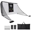 [US Local Warehouse] Golf Hitting Practice Net with 2 Side Barriers & Storage Bag 10x7ft Golf Hitting Aid Net Personal Driving Range for Backyard Driving Chipping Training Swing