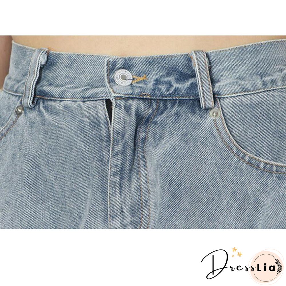New Fashion Summer Autumn Sexy Lace-up Mid Waist Pockets Zipper Loose Mini Denim Shorts Women Plus SizexXXL