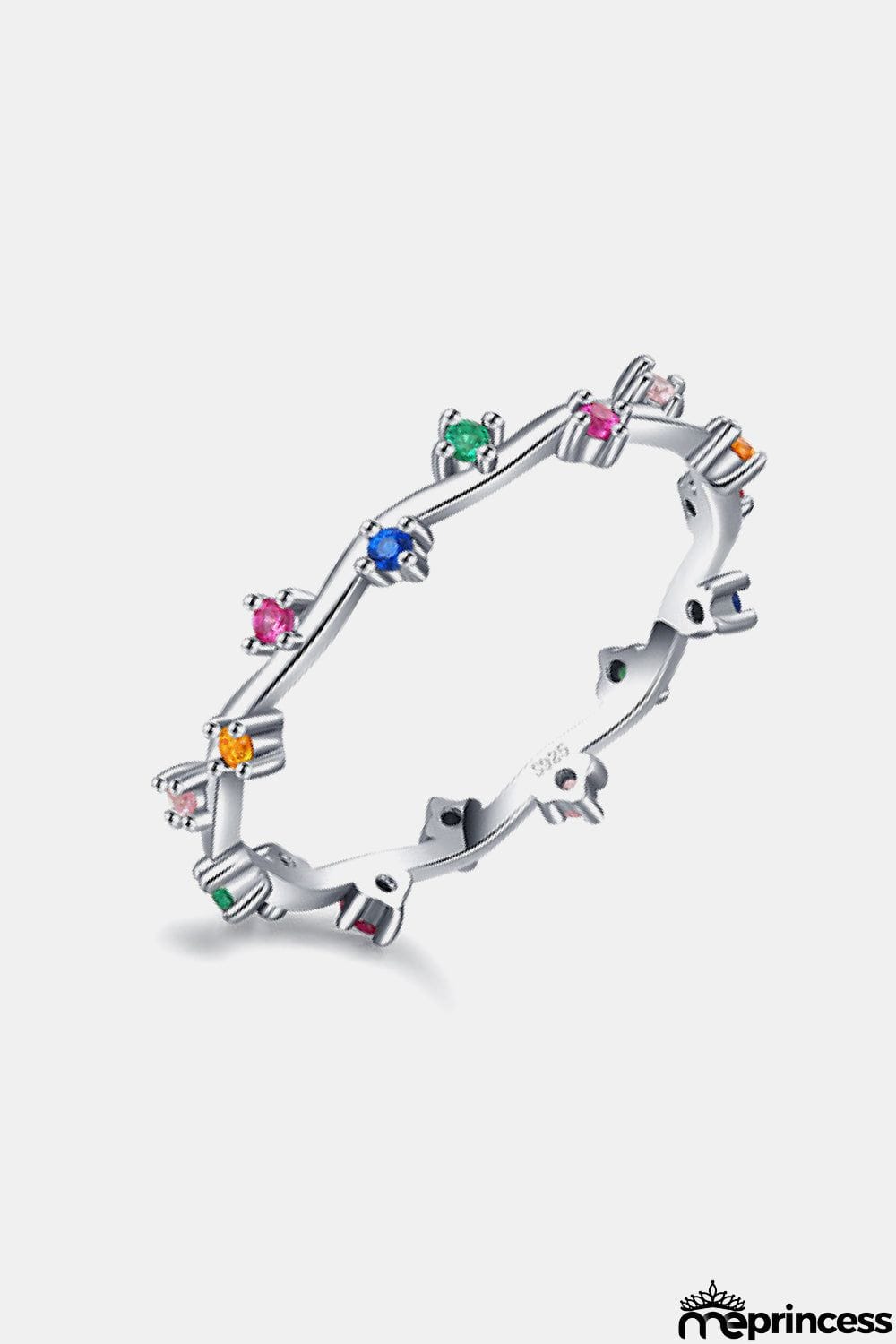 Multicolor 925 Sterling Silver Zircon Ring