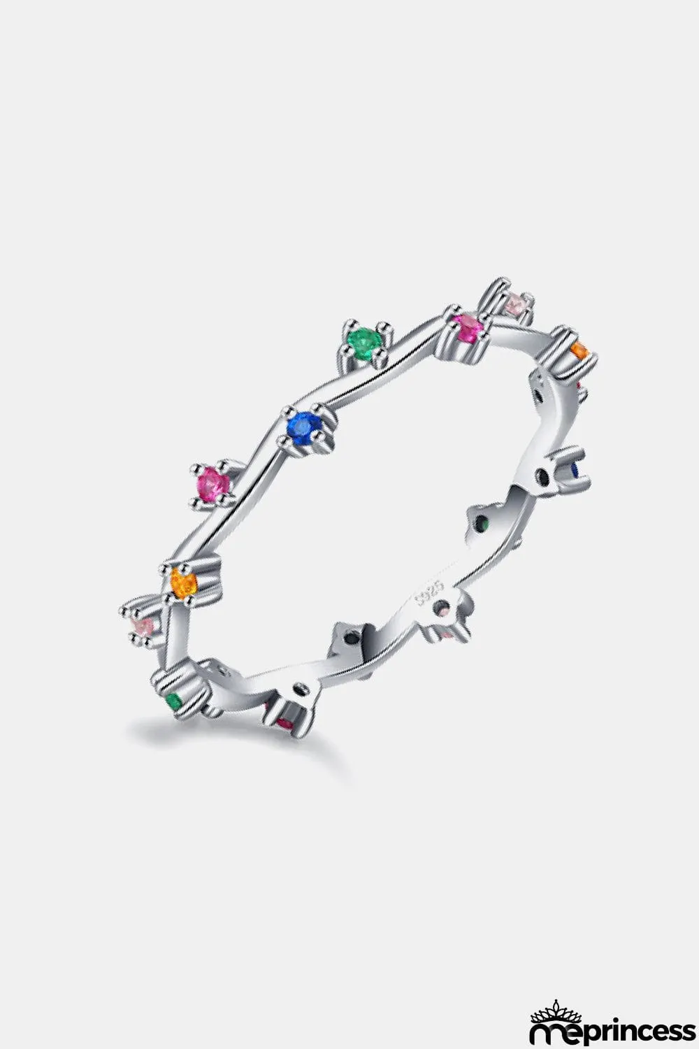 Multicolor 925 Sterling Silver Zircon Ring