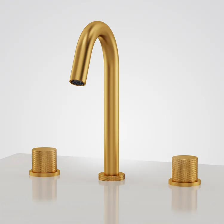 EVERSTEIN High Arc Widespread Bathroom Sink Faucet Brushed Gold SFS-1149-GD