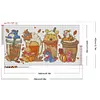 (Big Size)Winnie The Pooh Drinks-Full Round Diamond Painting 70*40CM