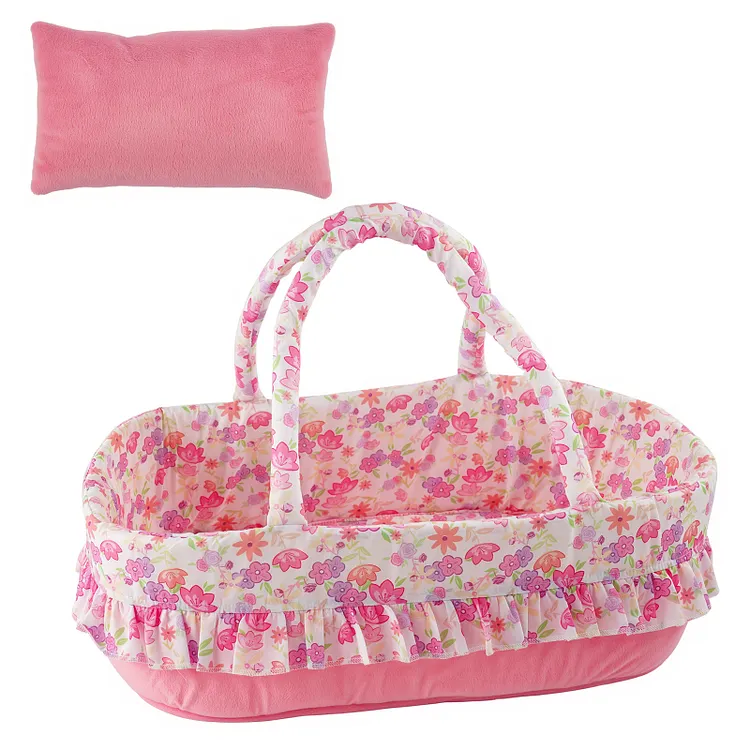For 17"-22" Reborn Baby Doll Pink Crushed Flower Basket Accessories