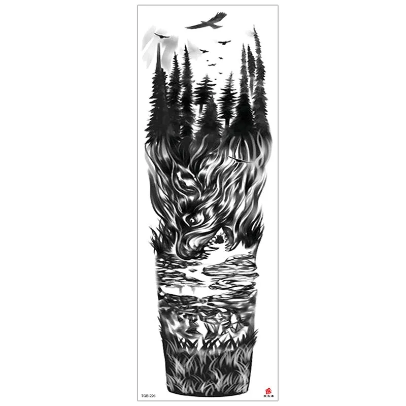 temporary tattoos for men robot full arm sleeve tattoo mechanical lion tiger waterproof tatto fake tatoo stickers body tatoo art