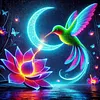 Luminous Hummingbirds-Full Round Diamond Painting