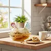 Vintage-Style Glass Hen on Nest Dish with Lid Tabletop Dessert Plate Snack Bowl