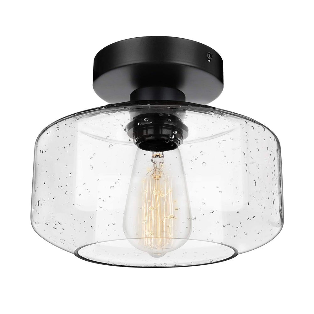 Schoolhouse Wide Glass Ceiling Light