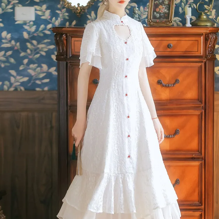 Women cottagecore Dress Retro Design Skirt