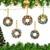 5Pcs Diamond Painting Acrylic Christmas Wreath Hanging Decor