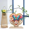  5D DIY Special Shape Diamond Painting Wooden Heart Shape Desk Ornament Decor Kit