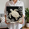 (25x25cm)DIY Pearl Painting Turtle Framed Handmade Pearl Material Art Kit Living Room Decor