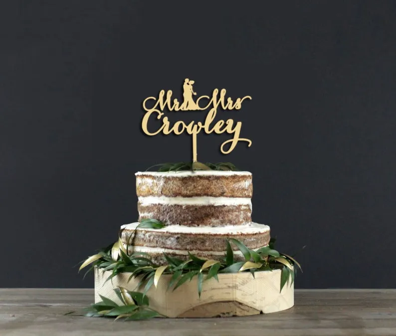 Personalized Cake Topper Decoration For Happy Birthday Party Cake Topper Decor DIY Wood Wedding Cake Mr& Mrs Decorations 515-1