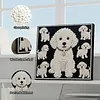(30x30cm)DIY Pearl Painting Framed Puppy Handmade Pearl Material Art Kit Living Room Decor