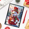 (US Local)Snowman A5 Size Diamond Painting Notebook Set with 4Pcs Bookmark Holiday Gift