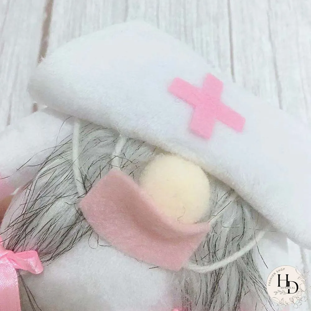 Cute Doctor Nurse Dwarf Doll Ornaments Gnome Handmade Elf Home Farmhouse Kitchen Decor Festive Party Shelf Tiered Tray Decorations Supplies Qee