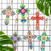 6pcs/set Cross Diamond Painting Keychain DIY Diamond Mosaic Kit Bag Pendant 