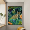 >SALE<Full Embroidery Cotton Thread 11CT Printed Leopard Cross Stitch Artwork 50x65cm