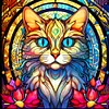 【Limited Stock Sale】Serious Pussy Glass Painting-Paint by Numbers Acrylic Painting 40*40CM
