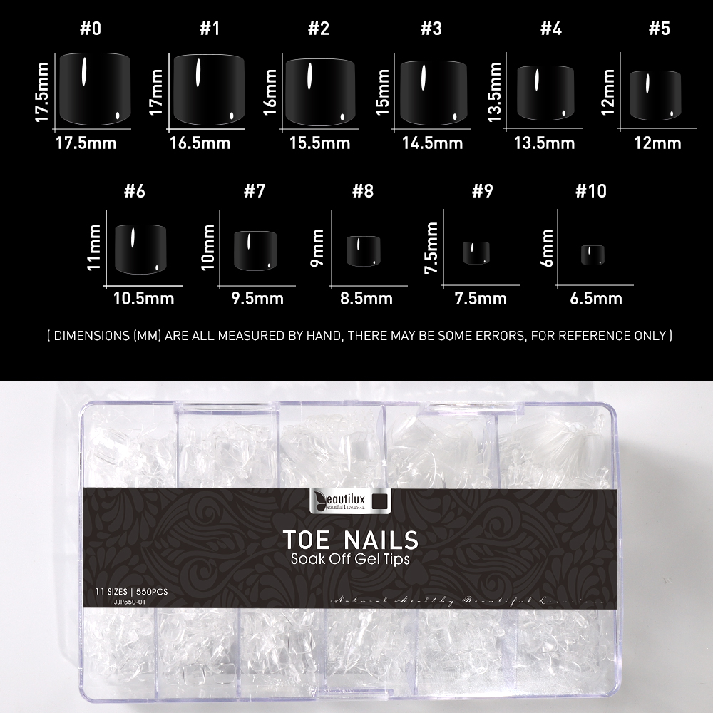 TOE NAILS 550PCS|CLEAR