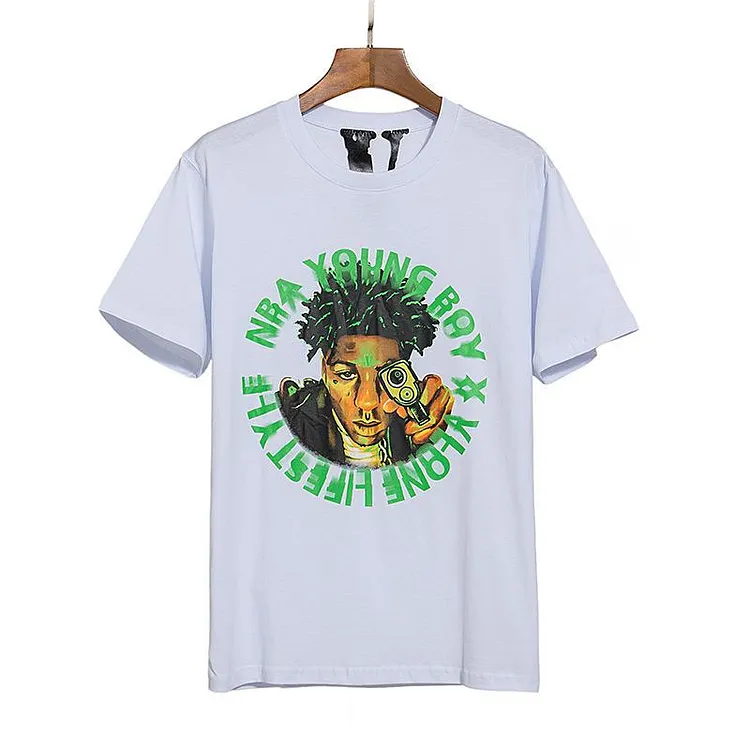 Vlone HipHop Street Printed Men's and Women's Loose Design Tshirt Short Sleeve