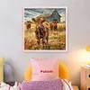 Highland Cattle-Full Embroidery 2 Strands 14CT Stamped Cross Stitch-40*40CM