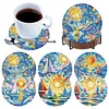 (US Local)6pcs DIY Sailboat And Sea Diamond Art Crafts Coaster Full Drill Diamond Coaster