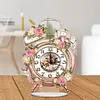 (US Local)Acrylic Special Shaped Vintage Flowers 5D Diamond Painting Clock Art Craft