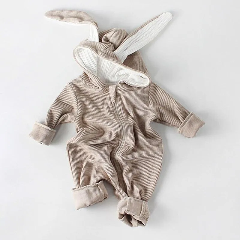 Autumn Winter Infant Baby Boys Girls Rompers Baby Clothes Bear Printing Long Sleeve Rompers Baby Boys Girls Thicken Rompers