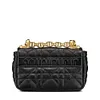 Dior CARO Super Mini damska torba na ramię ze sk&oacute;ry cielęcej w kolorze mlecznobiałym ze złotą klamrą